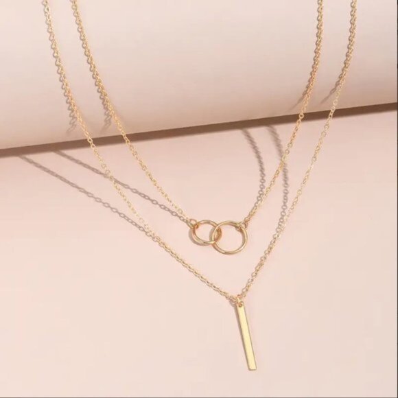 14K Gold filled circle lariat necklace - Picture 4 of 4